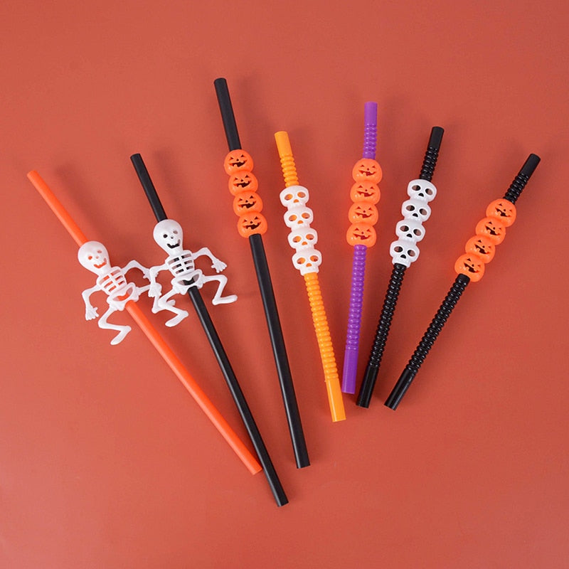 22cm Halloween Party Dinner Tableware Straws Decorations