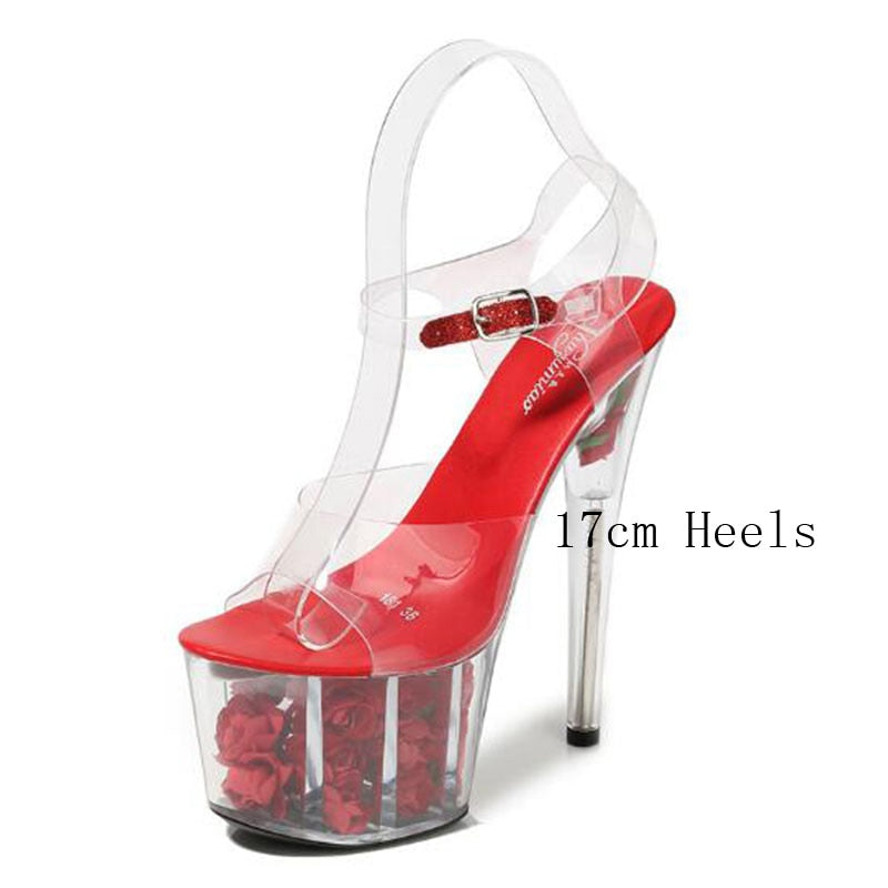 LTARTA 15CM 17CM High Heels Women Transparent Crystal Shoes (Set #2)