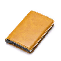 Men Woman Smart Wallet Fiber Leather RFID Cardholder with Customized Name Label