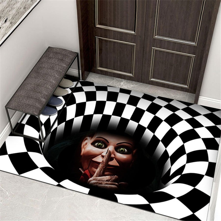 3D Halloween Clown Trap Horror Home Floor Carpet