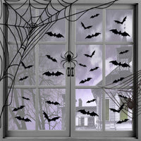 24/48pcs Scary Halloween 3D Black Bat Halloween Party Decoration