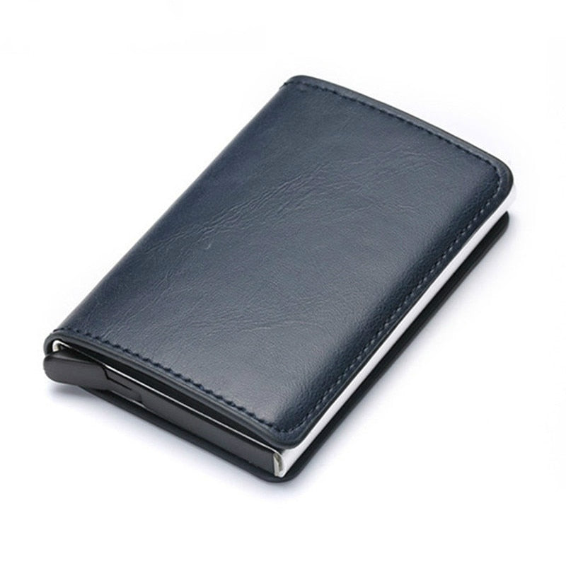 Men Woman Smart Wallet Fiber Leather RFID Cardholder with Customized Name Label