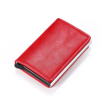 Men Woman Smart Wallet Fiber Leather RFID Cardholder with Customized Name Label