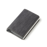 Men Woman Smart Wallet Fiber Leather RFID Cardholder with Customized Name Label