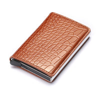 Men Woman Smart Wallet Fiber Leather RFID Cardholder with Customized Name Label