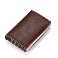 Men Woman Smart Wallet Fiber Leather RFID Cardholder with Customized Name Label