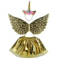 Children's Day Ball Performance Girls Unicorn Hairband Decoration Colorful Fairy Wings Angel Children's Mesh Dress