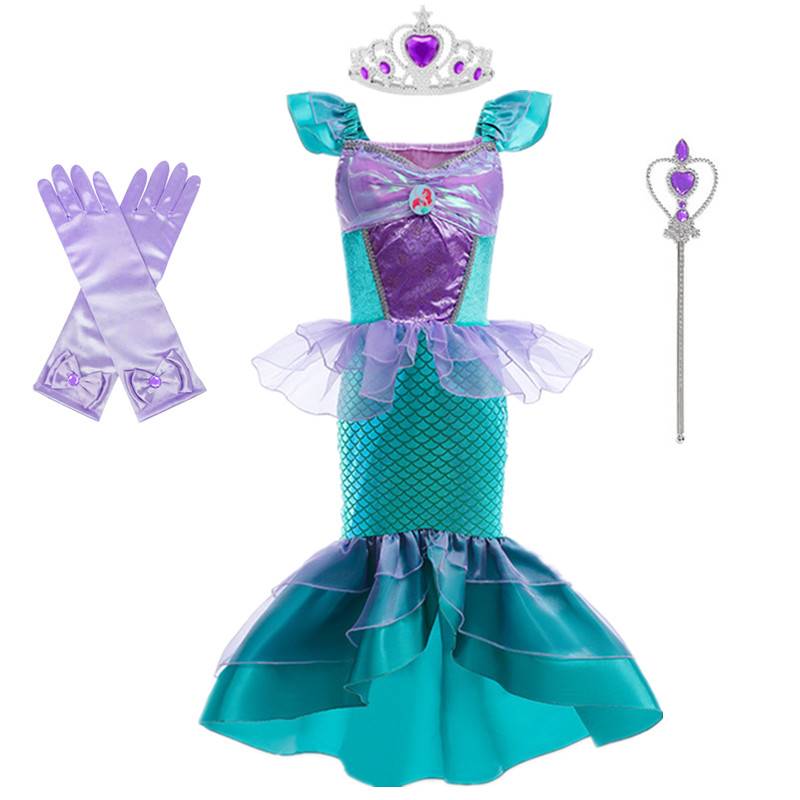 Children's Mermaid Princess Dress Girls Birthday Formal Dress Children's Day Performance Costume Cosplay Disney