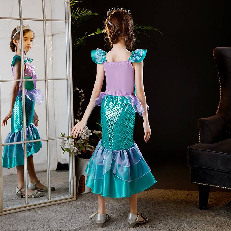 Children's Mermaid Princess Dress Girls Birthday Formal Dress Children's Day Performance Costume Cosplay Disney