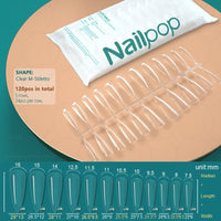 NAILPOP 120pcs False Nails Acrylic Press on Artificial Nails Clear Tips for Manicure Extension