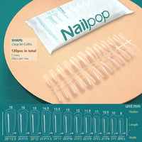 NAILPOP 120pcs False Nails Acrylic Press on Artificial Nails Clear Tips for Manicure Extension