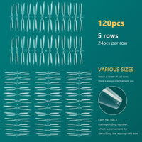 NAILPOP 120pcs False Nails Acrylic Press on Artificial Nails Clear Tips for Manicure Extension