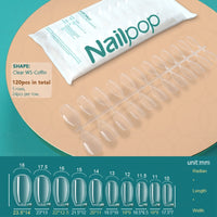 NAILPOP 120pcs False Nails Acrylic Press on Artificial Nails Clear Tips for Manicure Extension