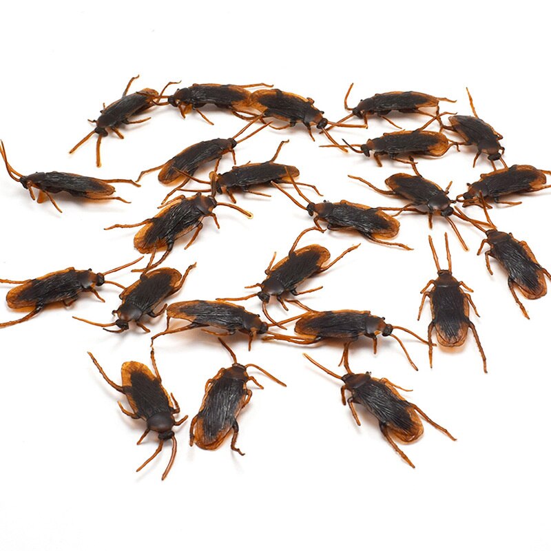 12pcs Artificial Lifelike Cockroach Halloween Trick Spoof Props