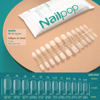 NAILPOP 120pcs False Nails Acrylic Press on Artificial Nails Clear Tips for Manicure Extension