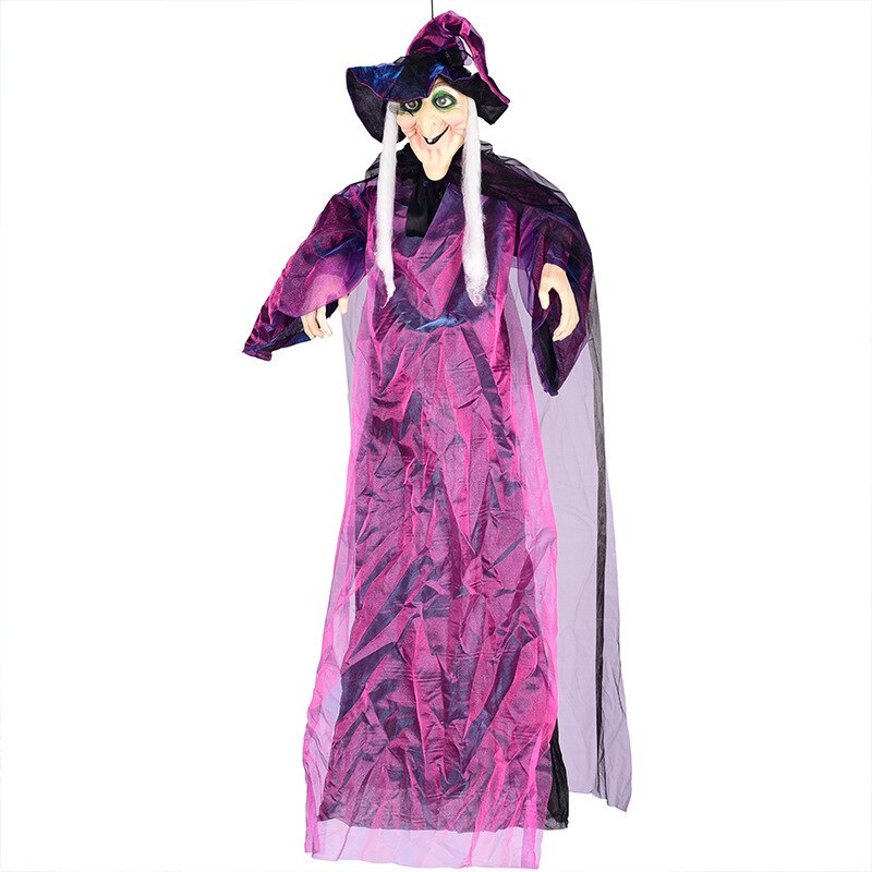 210cm Voice Activated Halloween Witch Decor With Scary Glowing Eyes and Cries