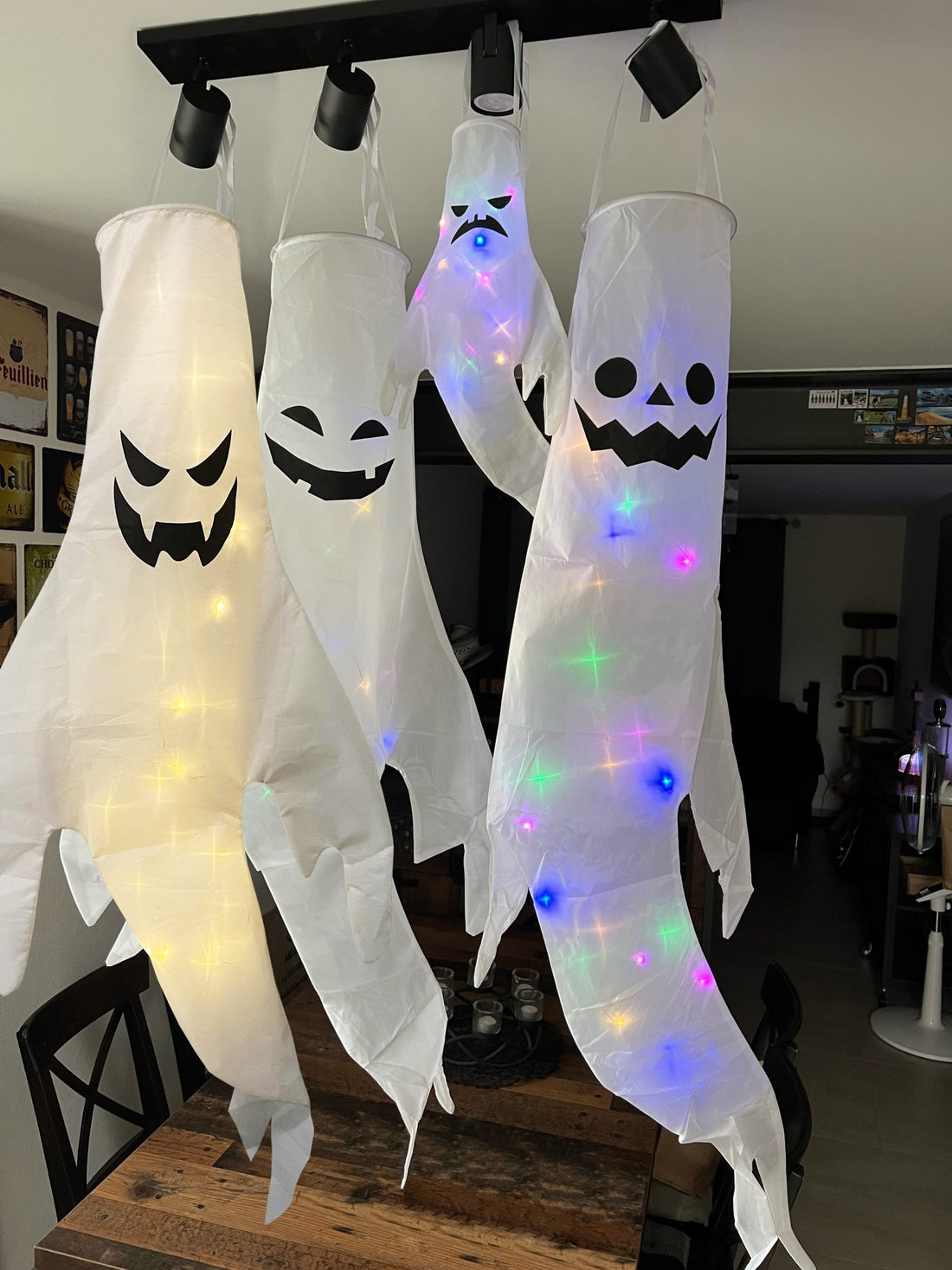 Halloween Hanging Ghost Large LED Outdoor Glowing Spooky Horror Props Decoration