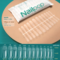 NAILPOP 120pcs False Nails Acrylic Press on Artificial Nails Clear Tips for Manicure Extension