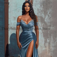 Sexy Off Shoulder Mermaid Evening Dress With Side Slit Beading For Cocktail, Prom, or Any Formal Event