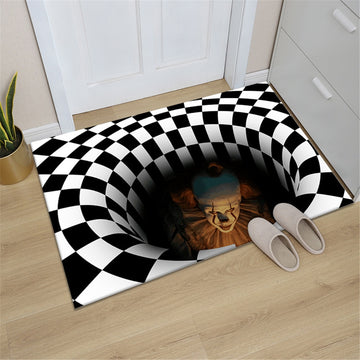 3D Halloween Clown Trap Horror Home Floor Carpet