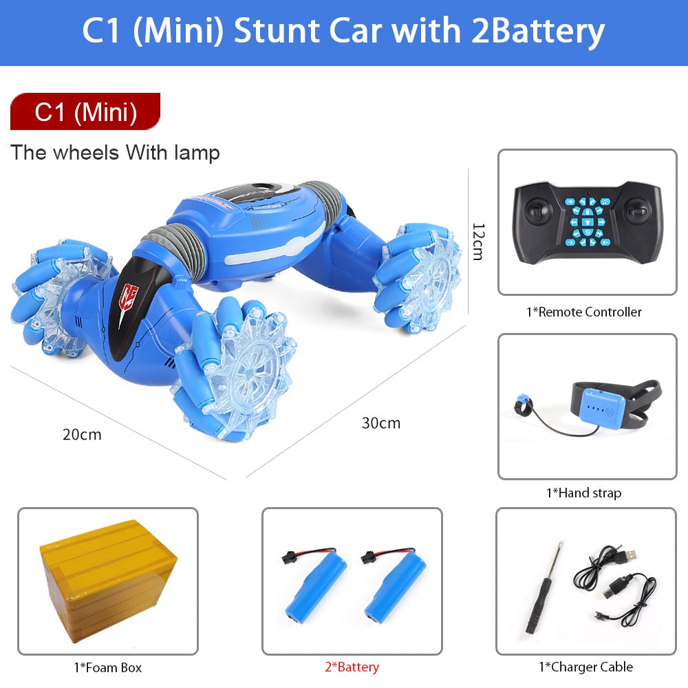 ZWN C1/ C1 MINI 4WD RC CAR Radio Gesture Induction 2.4G Toy With Light Music And Drift Dancing Twist Stunt Car Remote Control