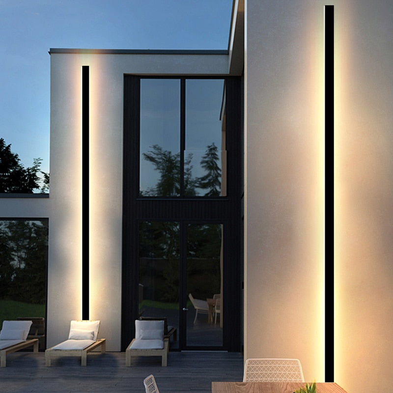 Modern Waterproof LED Outdoor Indoor Long Wall Light or Villa Garden Porch Exterior Lamp