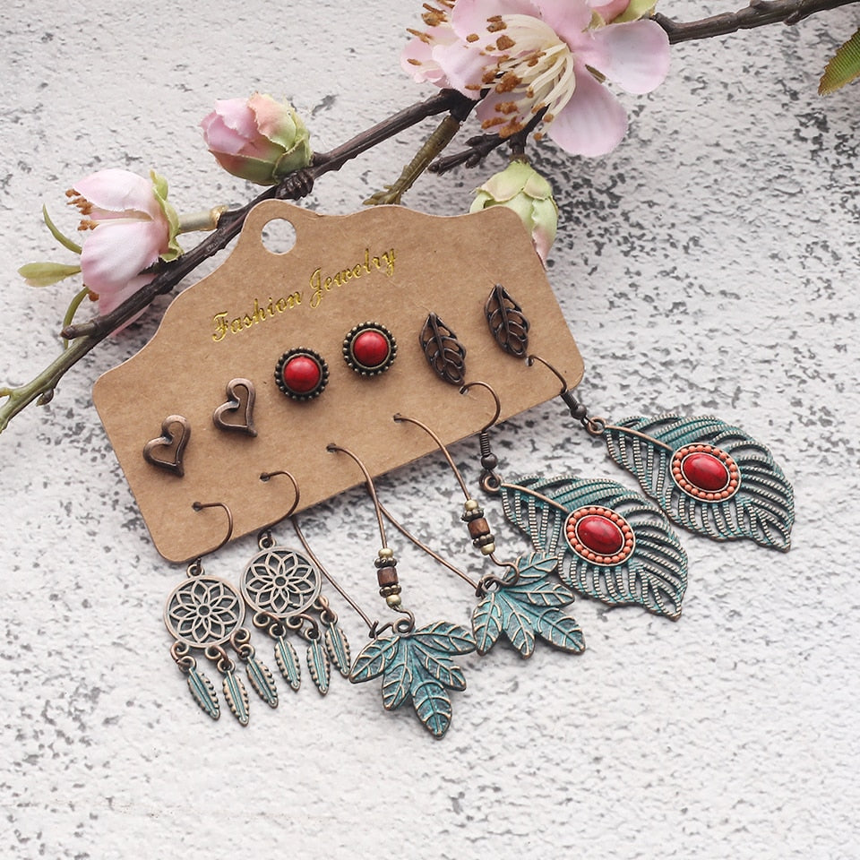 Sundry Bundles of Fashion Women Vintage Boho Earrings Dangler Eardrop Sets Jewelry Accessories