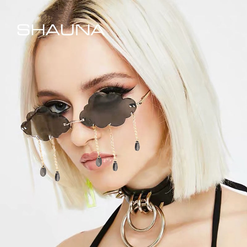 SHAUNA Unique Rimless Cloud Women Sunglasses UV400