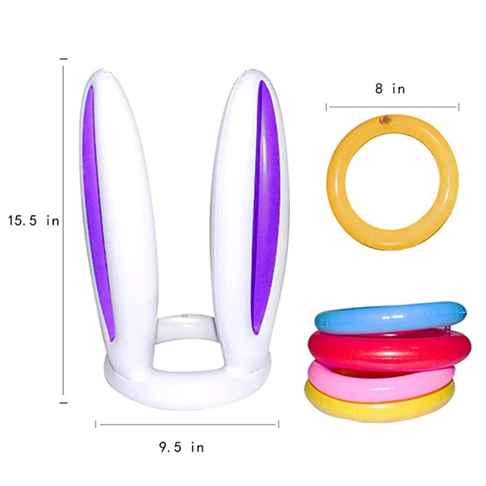 Easter Game Inflatable Easter Rabbit Ears And Hat Ring Toss for Kids Birthday or Easter Party