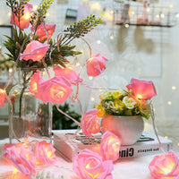 LED Rose String Lights for Valentines Day, Wedding Party, Mothers Day, Birthday, and Room or Garden Night Light Decoration