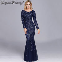 Sexy Vintage Maxi Sequin Cocktail Long Party Dress For Evening Parties