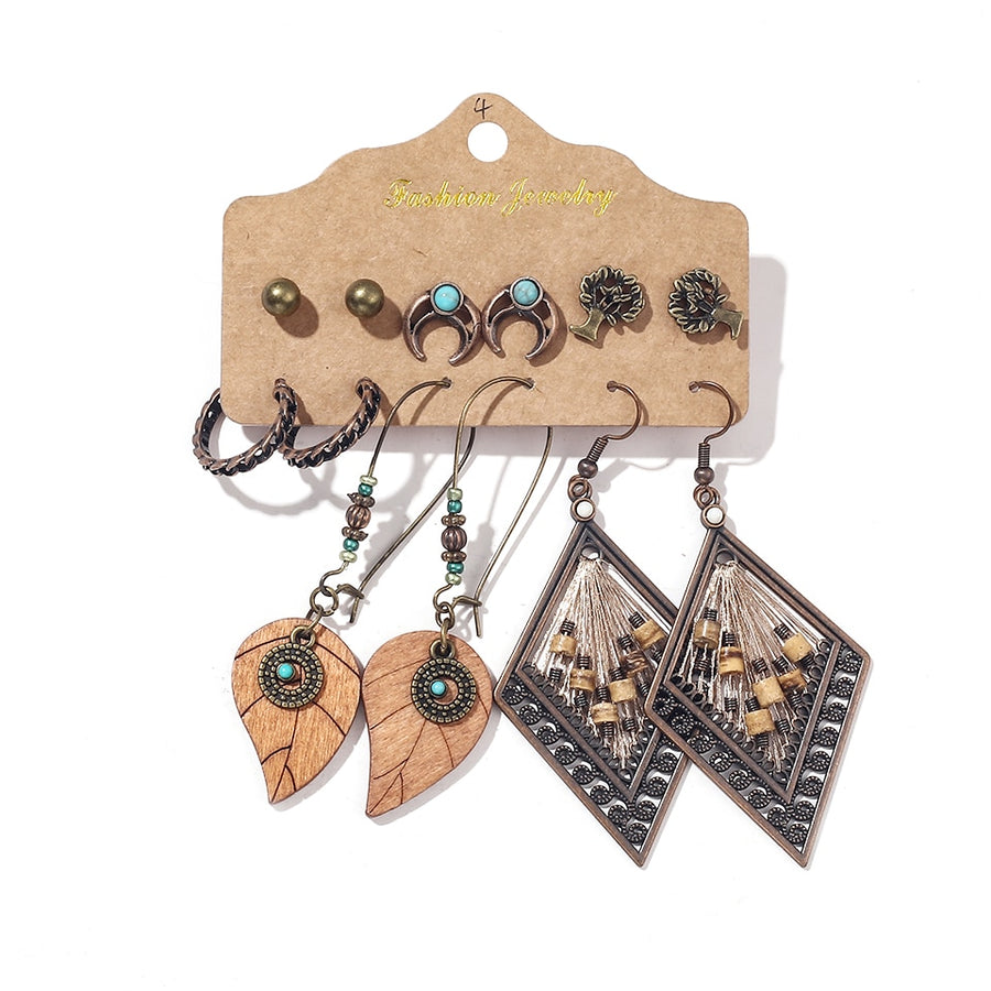 Sundry Bundles of Fashion Women Vintage Boho Earrings Dangler Eardrop Sets Jewelry Accessories