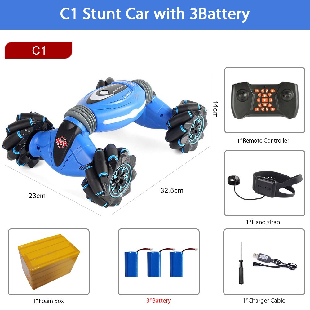 ZWN C1/ C1 MINI 4WD RC CAR Radio Gesture Induction 2.4G Toy With Light Music And Drift Dancing Twist Stunt Car Remote Control