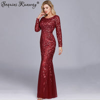 Sexy Vintage Maxi Sequin Cocktail Long Party Dress For Evening Parties