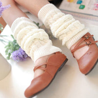 Winter Leg Warmer Knee High Knitted Solid Crochet Boot Cuffs Cotton Socks