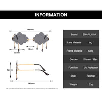 SHAUNA Unique Rimless Cloud Women Sunglasses UV400