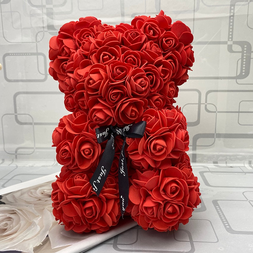 25CM Valentine's Day or Christmas Rose Teddy Bear