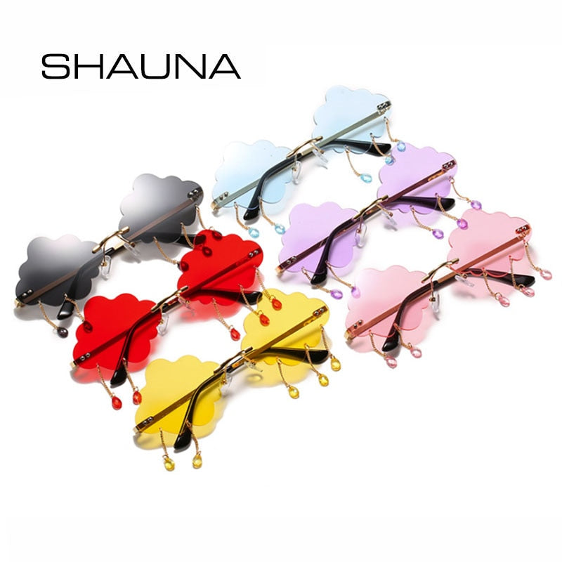 SHAUNA Unique Rimless Cloud Women Sunglasses UV400