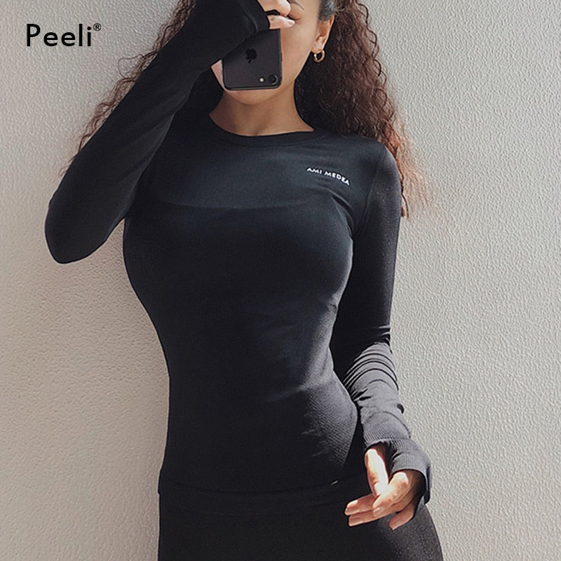 Peeli Long Sleeve Yoga Sport Fitness Top Activewear for Women