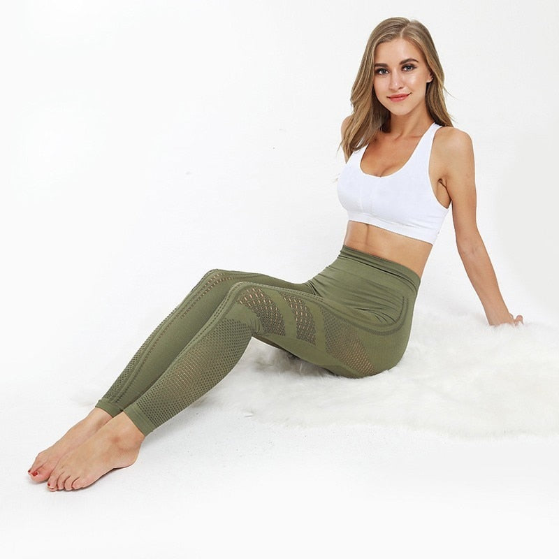 JBIVWW Women Gym Yoga Seamless Pants Sports Clothes Stretchy High Waist  Athletic Exercise Fitness Leggings Activewear Pants (Color : Green, Size :  X-Large) : : Clothing, Shoes & Accessories