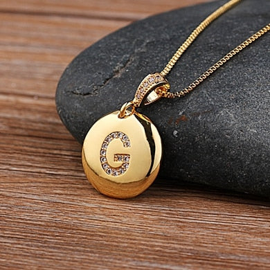 Top Quality Women Girls Initial Letter Necklace 26 A-Z Charm Neck Pendants