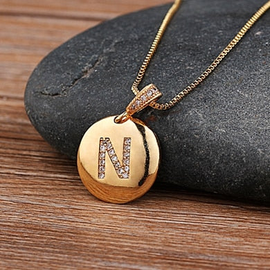 Top Quality Women Girls Initial Letter Necklace 26 A-Z Charm Neck Pendants