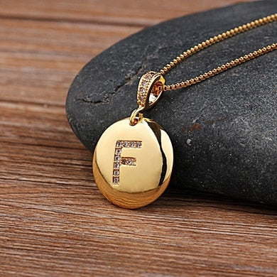 Top Quality Women Girls Initial Letter Necklace 26 A-Z Charm Neck Pendants