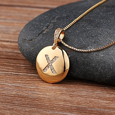 Top Quality Women Girls Initial Letter Necklace 26 A-Z Charm Neck Pendants