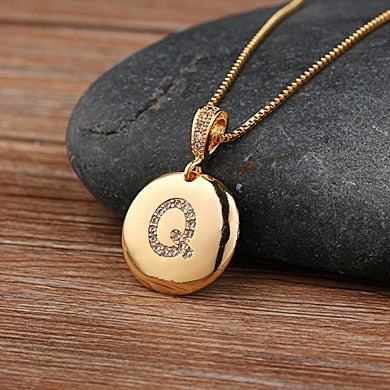 Top Quality Women Girls Initial Letter Necklace 26 A-Z Charm Neck Pendants