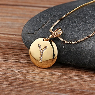 Top Quality Women Girls Initial Letter Necklace 26 A-Z Charm Neck Pendants