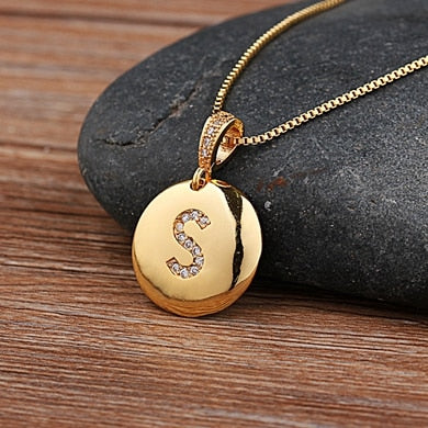 Top Quality Women Girls Initial Letter Necklace 26 A-Z Charm Neck Pendants