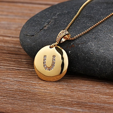 Top Quality Women Girls Initial Letter Necklace 26 A-Z Charm Neck Pendants