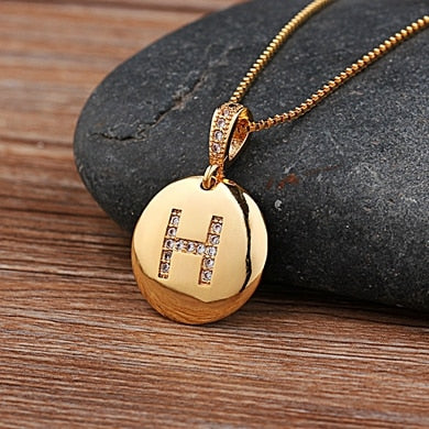 Top Quality Women Girls Initial Letter Necklace 26 A-Z Charm Neck Pendants