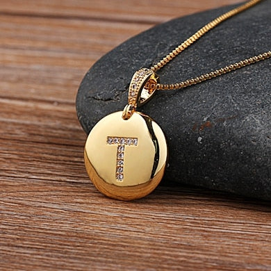 Top Quality Women Girls Initial Letter Necklace 26 A-Z Charm Neck Pendants